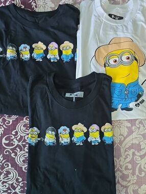 3 Minions Graphic Large BTS Despicable Me 4 Collaboration Men's T-Shirt NWT